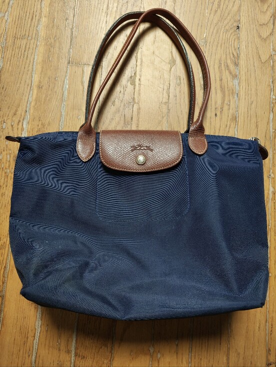 Longchamp Handbags - Longchamp Le Pliage Navy Medium Tote Made In France